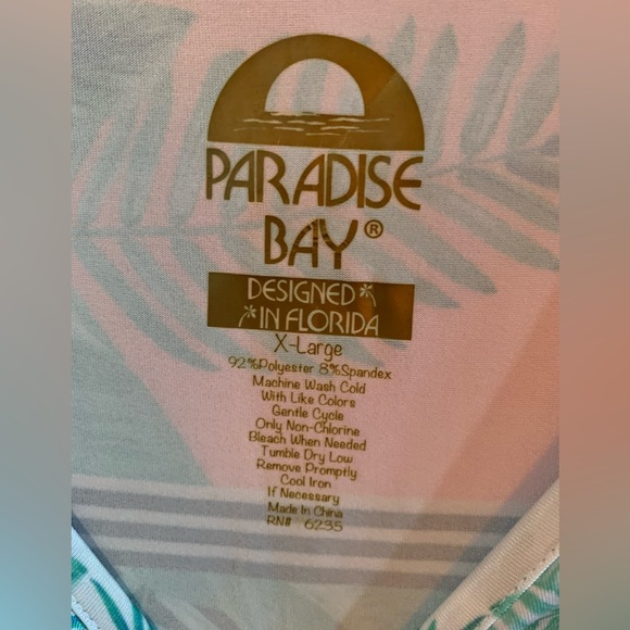 Paradise Bay Pink & Green Hawaiian Cover up Dress Night Gown with back pocket XL - Picture 4 of 4